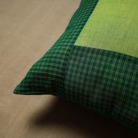 Green - Patchwork Cotton Kanchipuram Cushion Cover (16 x 16 in) 43