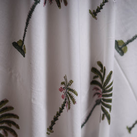 White - Mughal Butta Sanganeri Block Print Pure Cotton Fabric 25