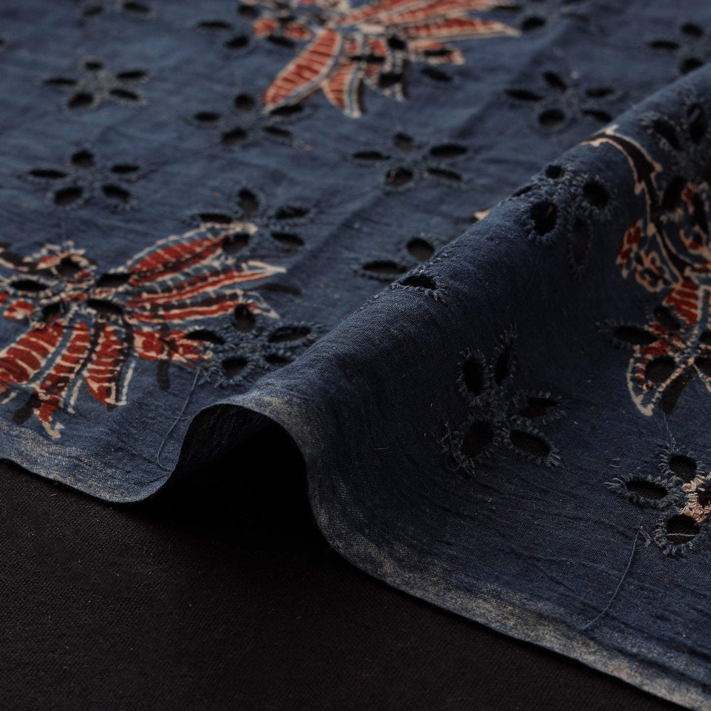 Ajrakh Hand Block Print Natural Dyed Cotton Hakoba Fabric 16