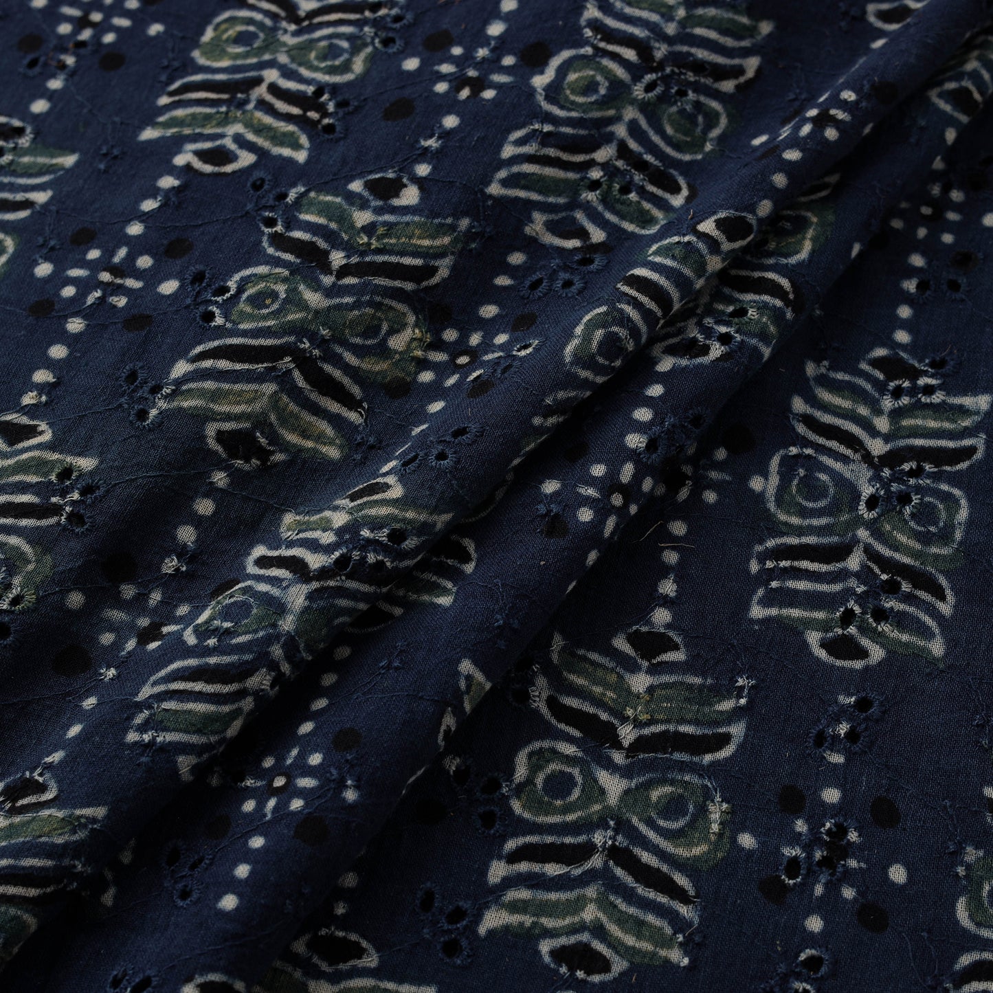 Ajrakh Hand Block Print Natural Dyed Cotton Hakoba Fabric 15