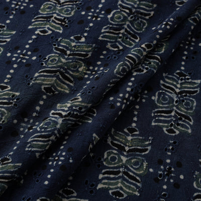 Ajrakh Hand Block Print Natural Dyed Cotton Hakoba Fabric 15