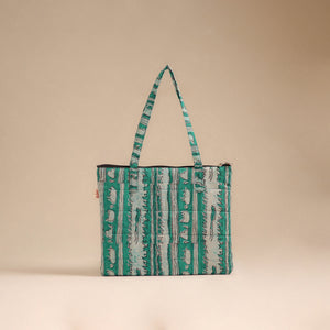 Green - Handcrafted Quilted Handbag 73