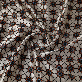 Mashru Silk Natural Dyed Block Print Ajrakh Fabric 02