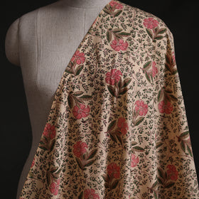 Beige - Sanganeri Block Print Pure Cotton Fabric 22