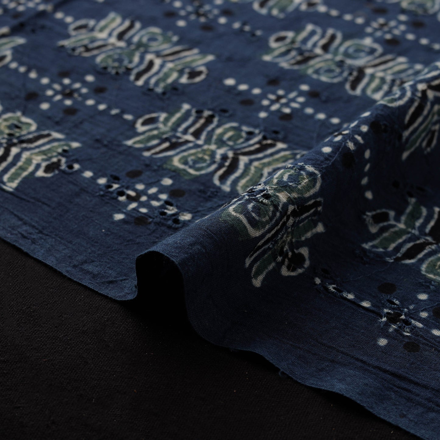 Ajrakh Hand Block Print Natural Dyed Cotton Hakoba Fabric 15