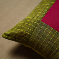 Green - Patchwork Cotton Kanchipuram Cushion Cover (16 x 16 in) 44