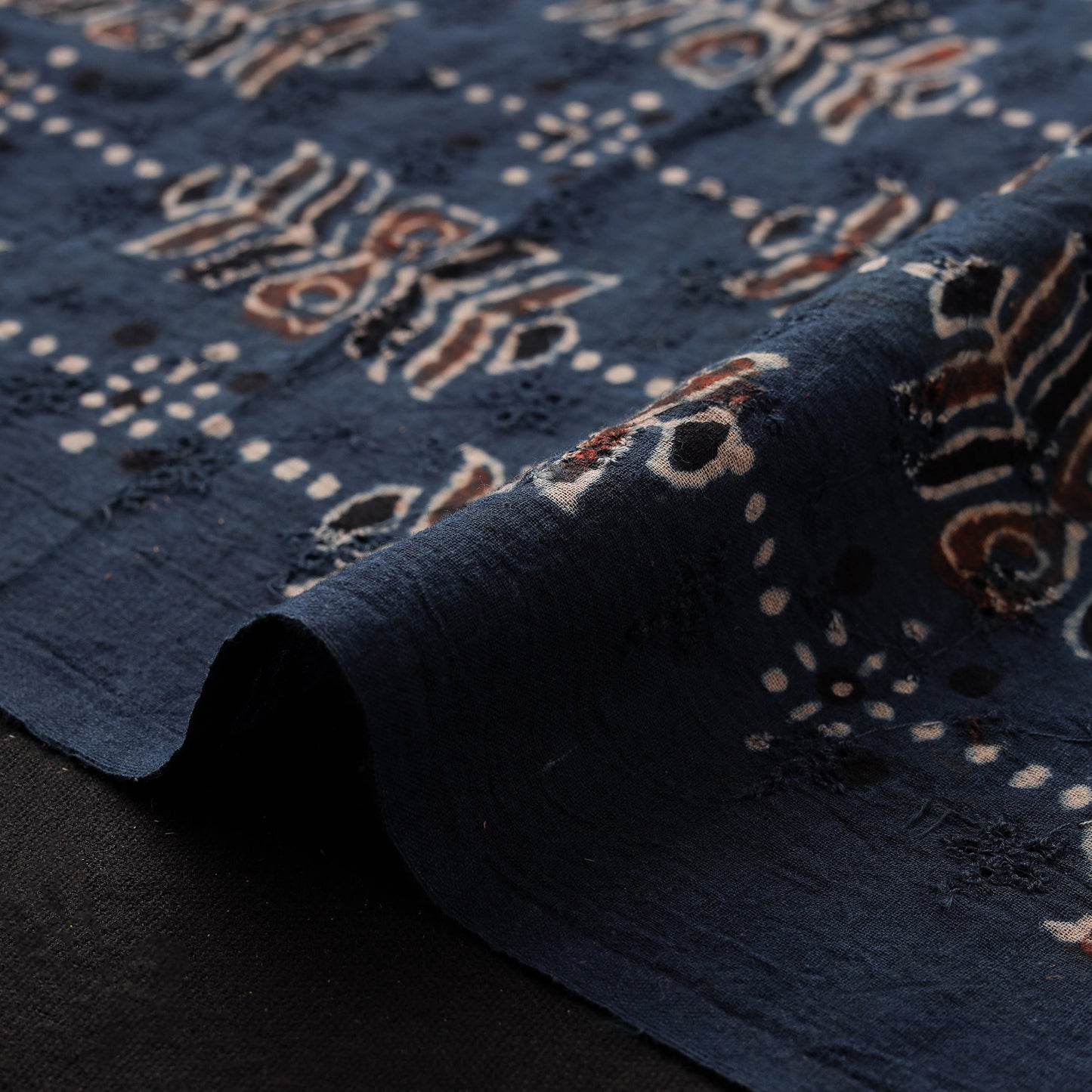 Ajrakh Hand Block Print Natural Dyed Cotton Hakoba Fabric 14