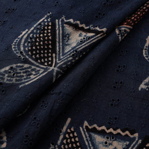 Ajrakh Hand Block Print Natural Dyed Cotton Hakoba Fabric 13