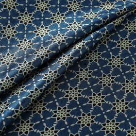 Mashru Silk Natural Dyed Block Print Ajrakh Fabric 03