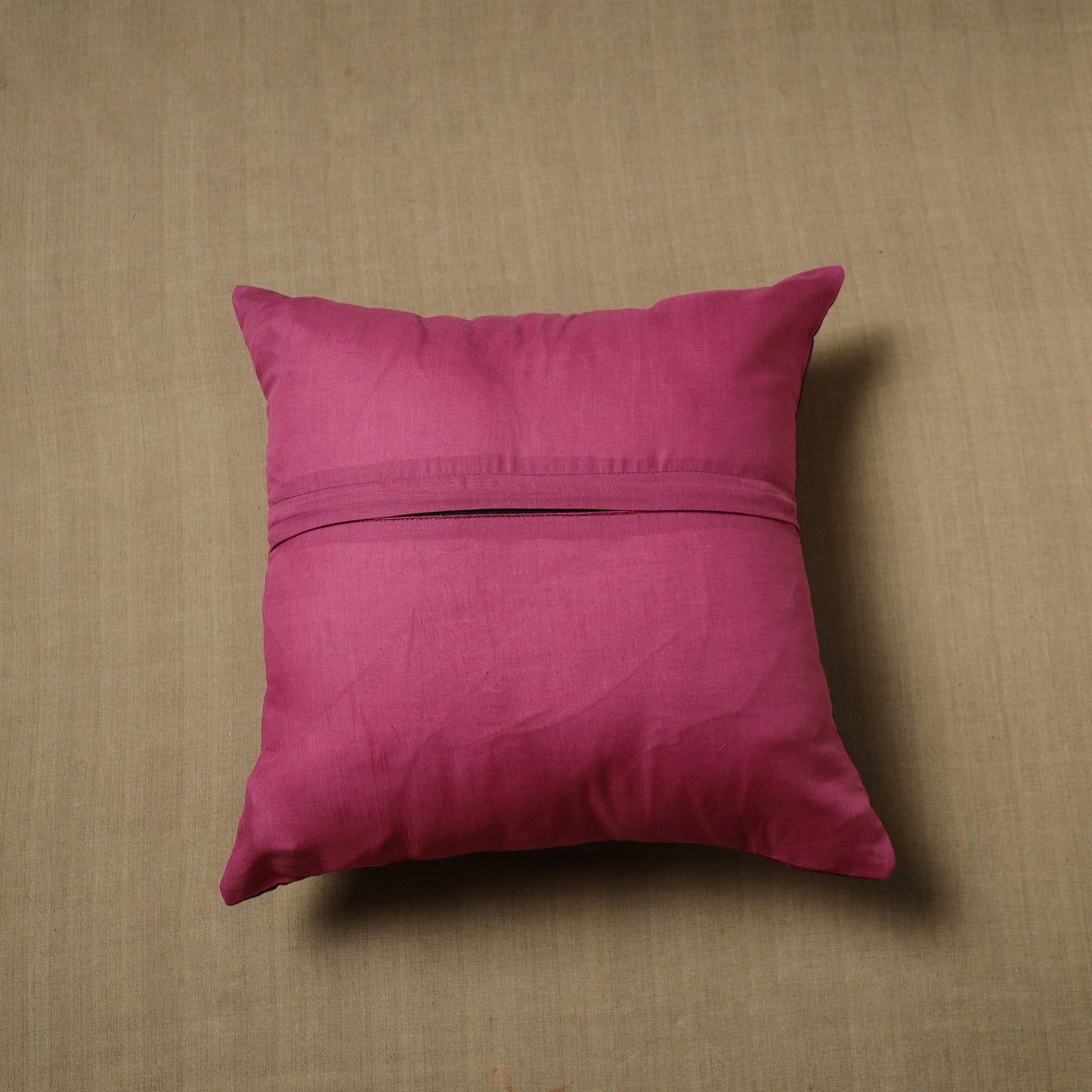 Purple - Patchwork Cotton Kanchipuram Cushion Cover (16 x 16 in) 45