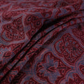 Ajrakh Hand Block Print Merino Wool Handloom Natural Dyed Fabric 02
