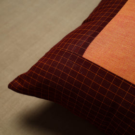 Maroon - patchwork cotton kanchipuram cushion cover (16 x