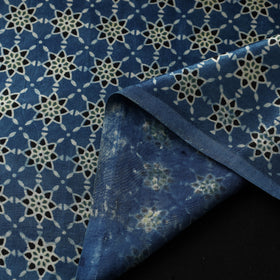 Mashru Silk Natural Dyed Block Print Ajrakh Fabric 03