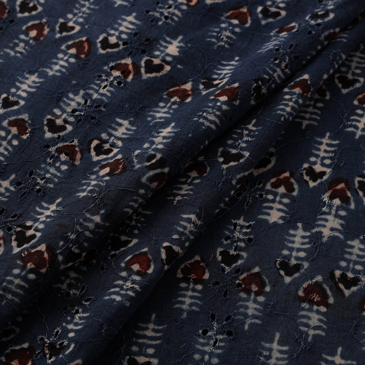 Ajrakh Hand Block Print Natural Dyed Cotton Hakoba Fabric 12