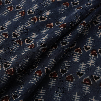 Ajrakh Hand Block Print Natural Dyed Cotton Hakoba Fabric 12