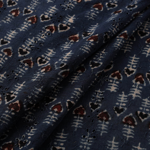 Ajrakh Hand Block Print Natural Dyed Cotton Hakoba Fabric 12