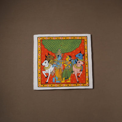 Handpainted Cheriyal Scroll Painting by Dhanalakota Sai Kiran (15 x 15 in) 31