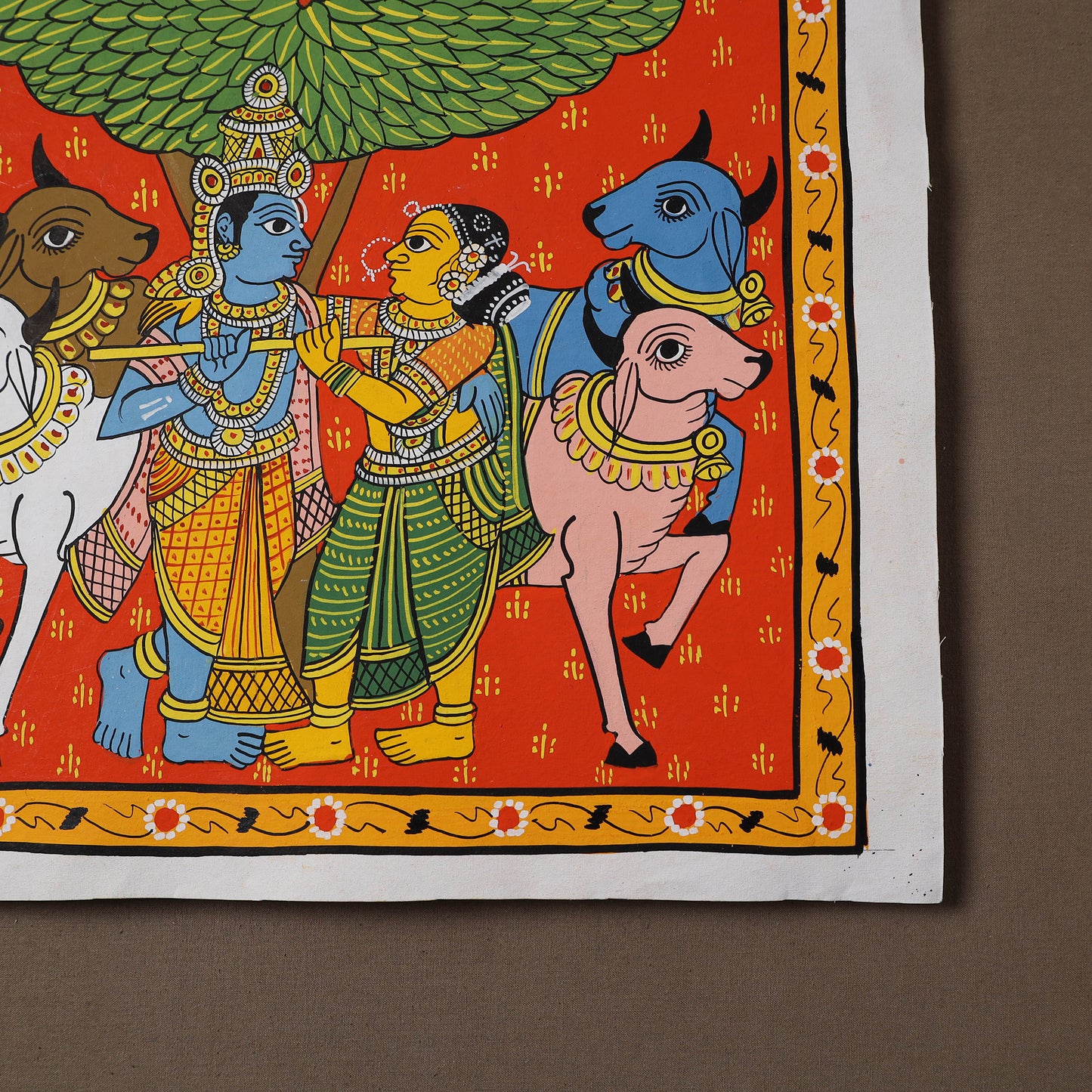 Handpainted Cheriyal Scroll Painting by Dhanalakota Sai Kiran (15 x 15 in) 31