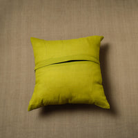 Green - Patchwork Cotton Kanchipuram Cushion Cover (16 x 16 in) 47