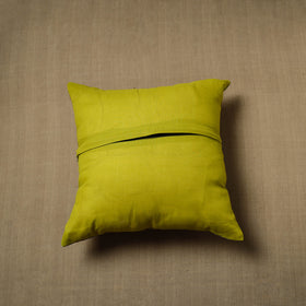Green - patchwork cotton kanchipuram cushion cover (16 x 16