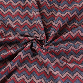 Ajrakh Hand Block Print Merino Wool Handloom Natural Dyed Fabric 03