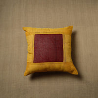 Yellow - Patchwork Cotton Kanchipuram Cushion Cover (16 x 16 in) 48