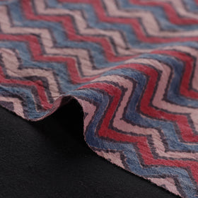 Ajrakh Hand Block Print Merino Wool Handloom Natural Dyed Fabric 03