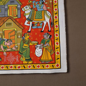 Handpainted Cheriyal Scroll Painting by Dhanalakota Sai Kiran (15 x 15 in) 32