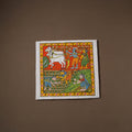 Handpainted Cheriyal Scroll Painting by Dhanalakota Sai Kiran (15 x 15 in) 35