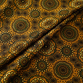 Mashru Silk Natural Dyed Block Print Ajrakh Fabric 06