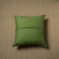 Green - Patchwork Cotton Kanchipuram Cushion Cover (16 x 16 in) 49