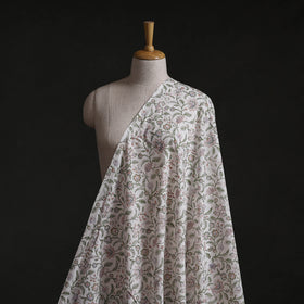 White - Sanganeri Block Print Pure Cotton Fabric 17