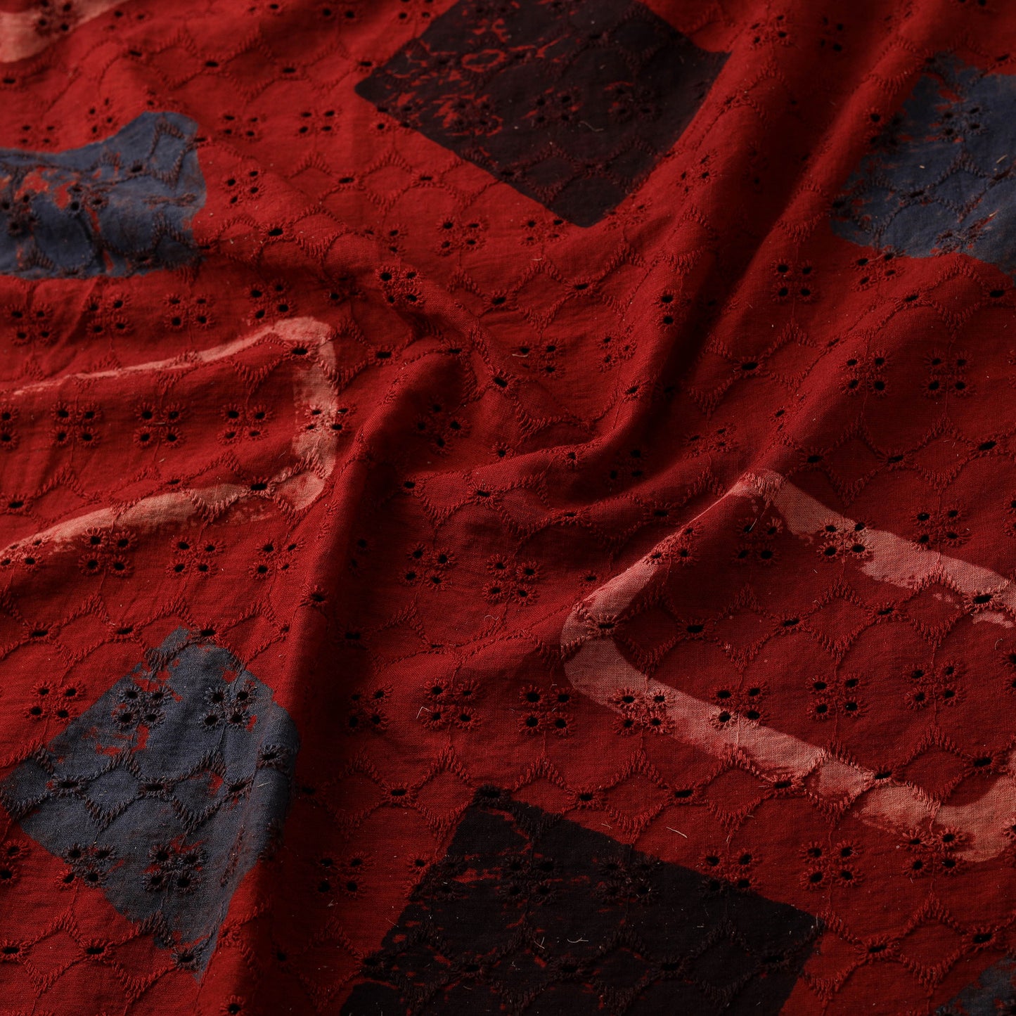 Ajrakh Hand Block Print Natural Dyed Cotton Hakoba Fabric 09
