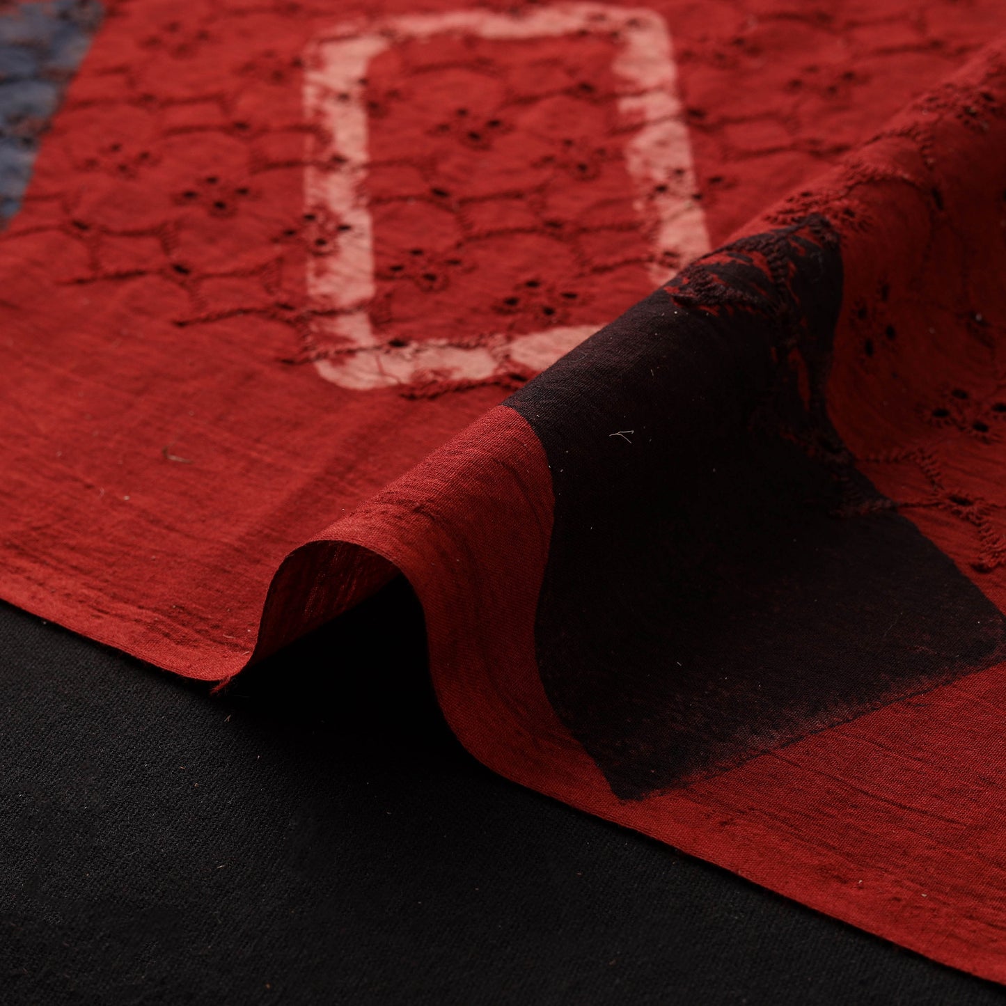 Ajrakh Hand Block Print Natural Dyed Cotton Hakoba Fabric 09