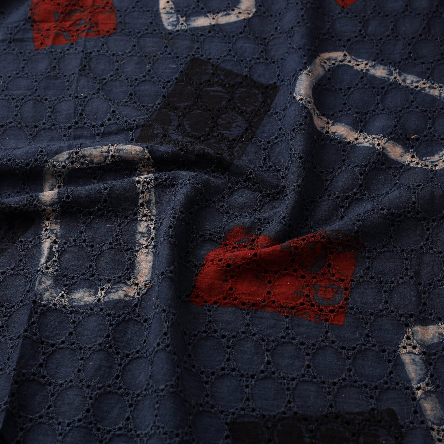 Ajrakh Hand Block Print Natural Dyed Cotton Hakoba Fabric 08