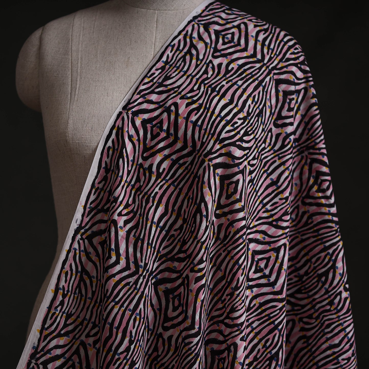 Multicolor - Sanganeri Block Print Pure Cotton Fabric 16