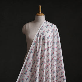 White - Sanganeri Block Print Pure Cotton Fabric 15