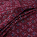 Ajrakh Hand Block Print Merino Wool Handloom Natural Dyed Fabric 06