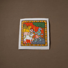 Handpainted Cheriyal Scroll Painting by Dhanalakota Sai Kiran (10 x 10 in) 11