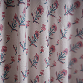 White - Sanganeri Block Print Pure Cotton Fabric 15