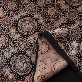 Mashru Silk Natural Dyed Block Print Ajrakh Fabric 09