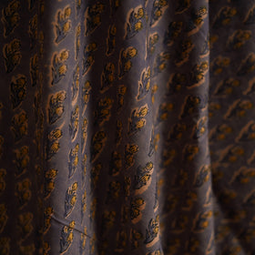Brown - Sanganeri Block Print Pure Cotton Fabric 14