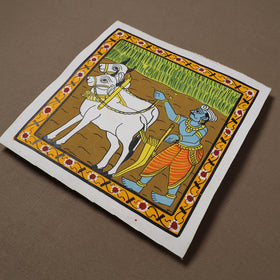 Handpainted Cheriyal Scroll Painting by Dhanalakota Sai Kiran (10 x 10 in) 12