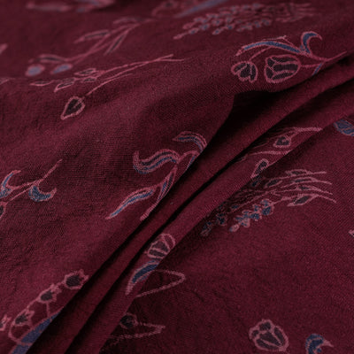 Ajrakh Hand Block Print Merino Wool Handloom Natural Dyed Fabric 08