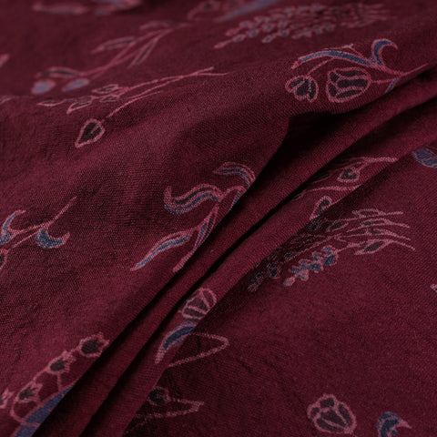 Ajrakh Hand Block Print Merino Wool Handloom Natural Dyed Fabric 08