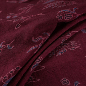 Ajrakh Hand Block Print Merino Wool Handloom Natural Dyed Fabric 08