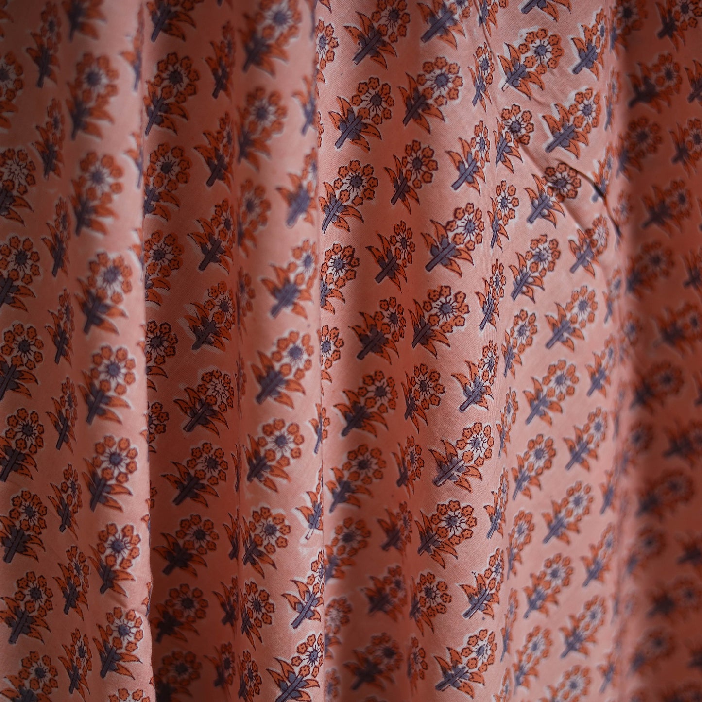 Pink - Sanganeri Block Print Pure Cotton Fabric 13