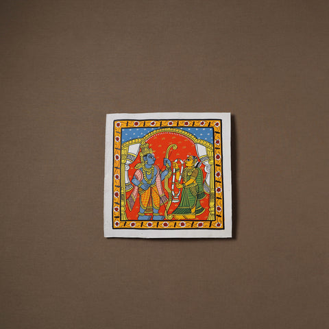 Handpainted Cheriyal Scroll Painting by Dhanalakota Sai Kiran (10 x 10 in) 14