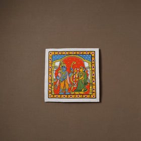 Handpainted Cheriyal Scroll Painting by Dhanalakota Sai Kiran (10 x 10 in) 14