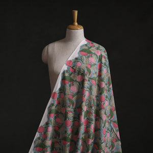 Multicolor - Sanganeri Block Print Pure Cotton Fabric 12